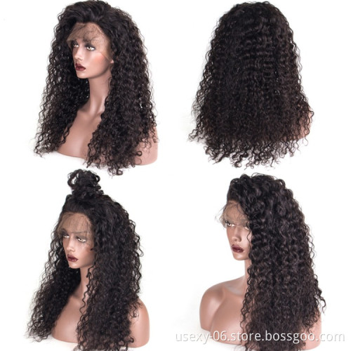 Natural Color Virgin Curly Human Hair Wigs 10A Grade Lace Front Wig Raw Indian Hair Wig For Black Women